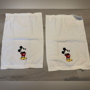 Set of 2 White Mickey Mouse Hand / Dish Towels - NWOT